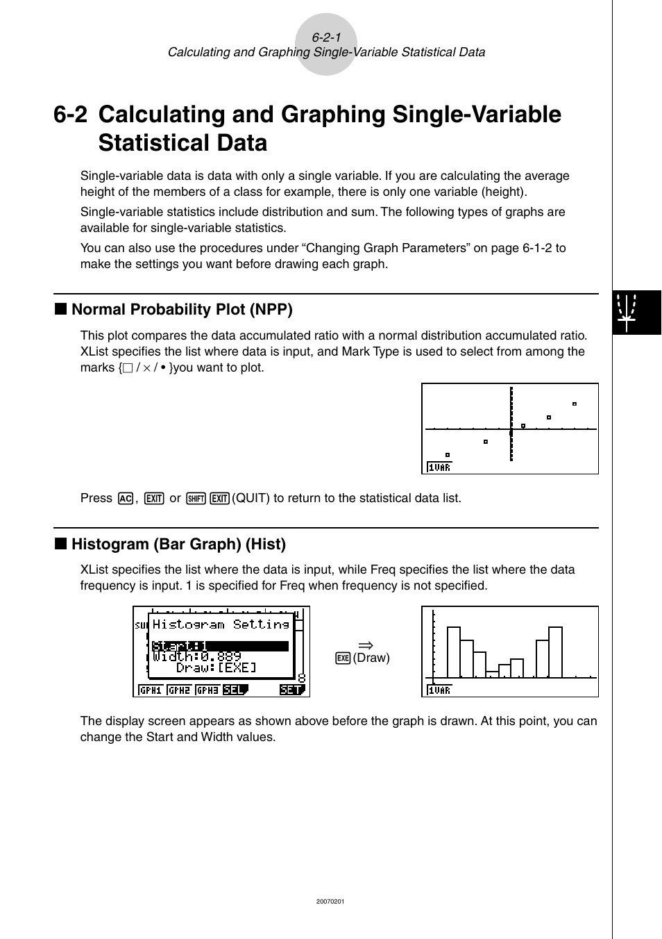 2 calculating and graphing single-variable, Statistical data | Casio SERIES FX-9860G User Manual | Page 286 / 603