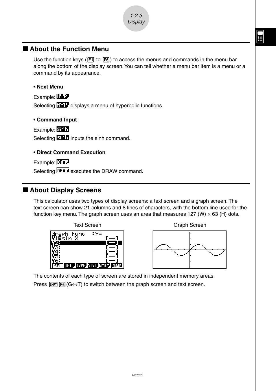 K about the function menu, K about display screens | Casio SERIES FX-9860G User Manual | Page 30 / 603