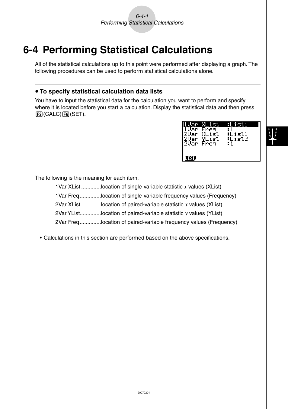 4 performing statistical calculations, 4 performing statistical calculations -4-1 | Casio SERIES FX-9860G User Manual | Page 304 / 603