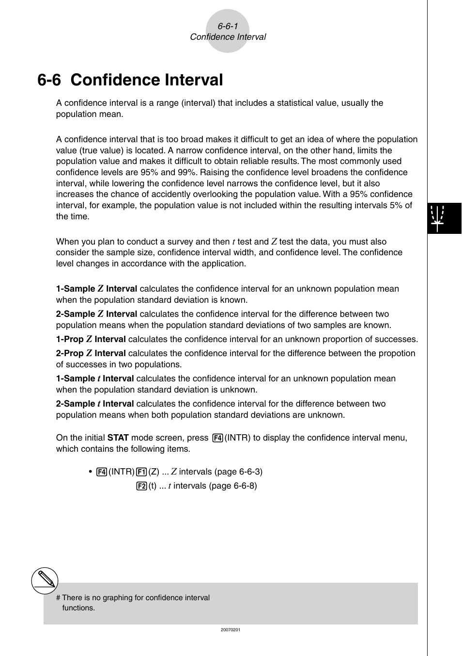 6 confidence interval, Conﬁ, Dence | Interval, 6 conﬁ dence interval | Casio SERIES FX-9860G User Manual | Page 339 / 603