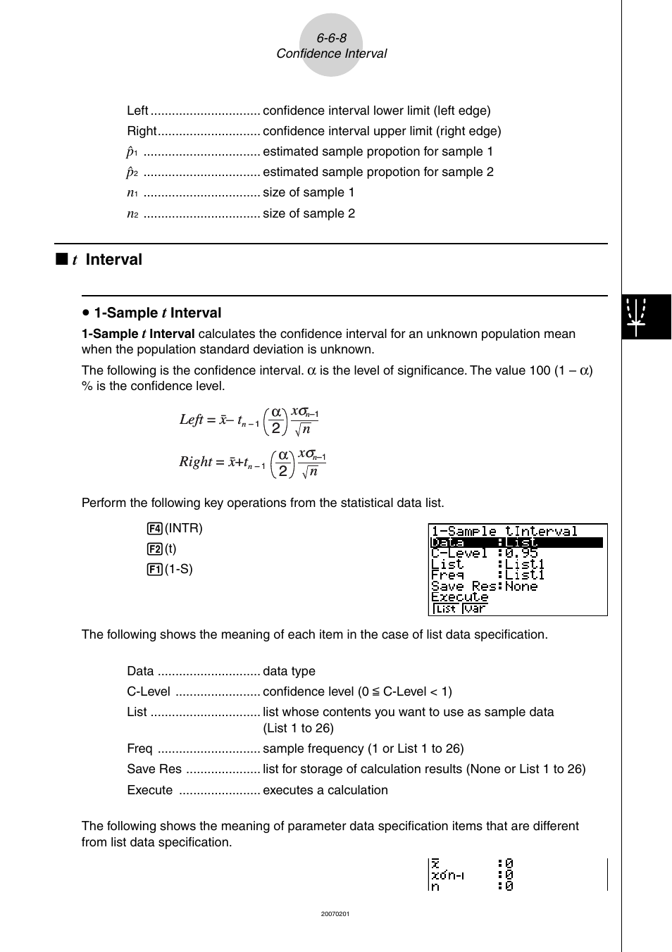 K t interval, Left = o– t, Α2 right = o+ t | Α2 x, Σn x, Σn left = o– t | Casio SERIES FX-9860G User Manual | Page 346 / 603