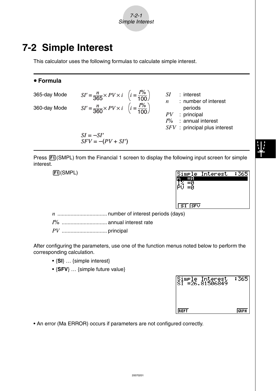 2 simple interest, Simple interest -2-1, 2 simple | Interest | Casio SERIES FX-9860G User Manual | Page 375 / 603