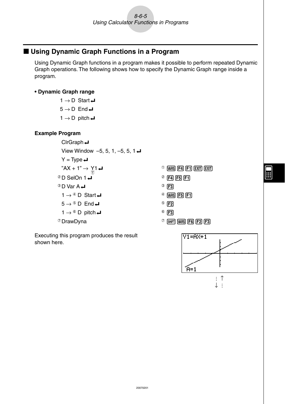 K using dynamic graph functions in a program | Casio SERIES FX-9860G User Manual | Page 426 / 603