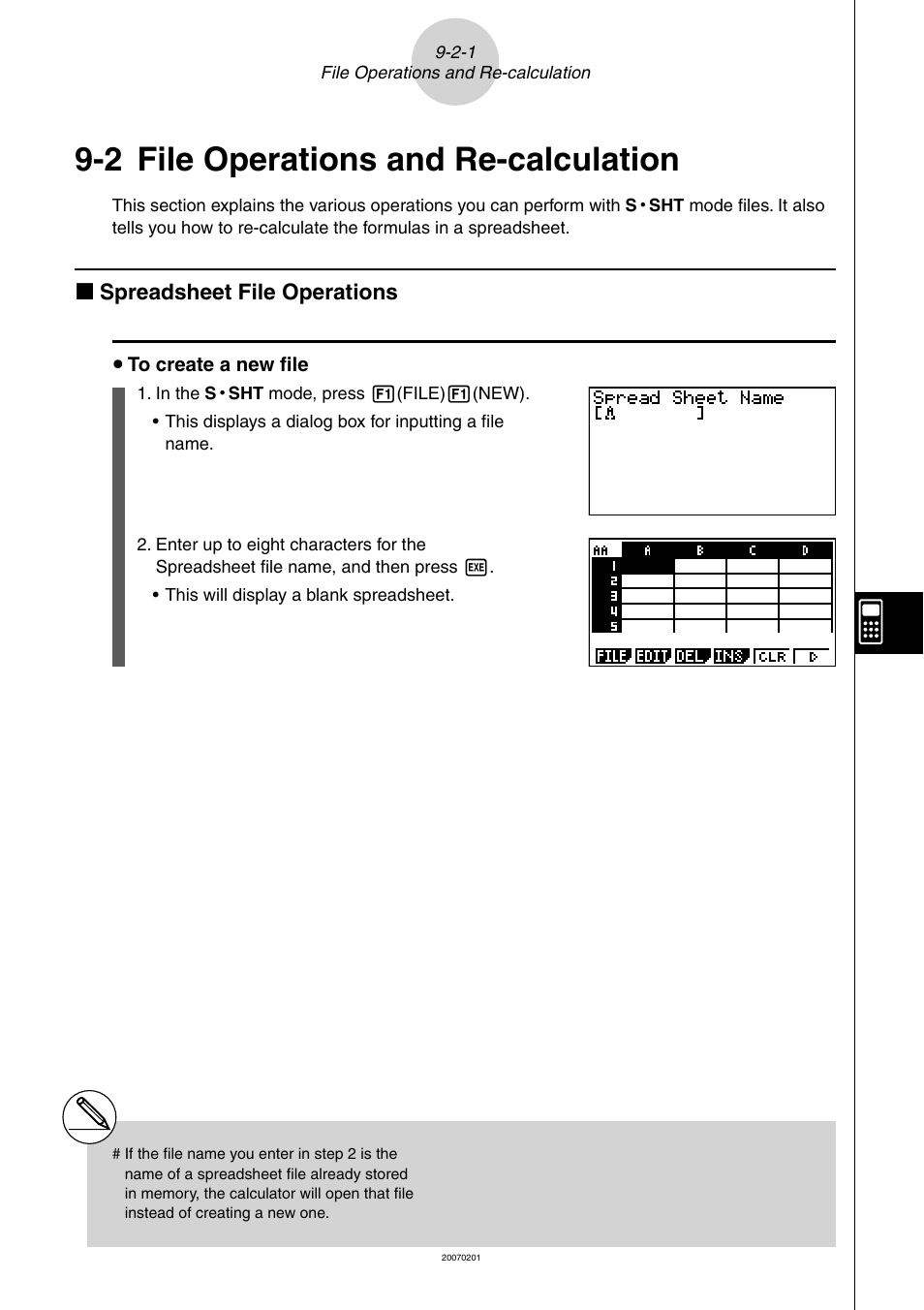 2 file operations and re-calculation, 2 file operations and re-calculation -2-1, K spreadsheet file operations | Casio SERIES FX-9860G User Manual | Page 452 / 603