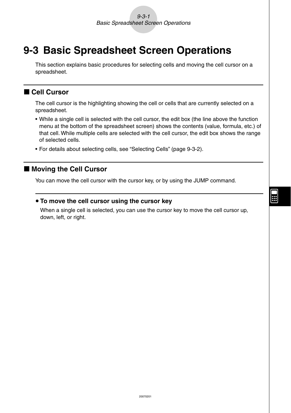 3 basic spreadsheet screen operations, 3 basic spreadsheet screen operations -3-1 | Casio SERIES FX-9860G User Manual | Page 455 / 603