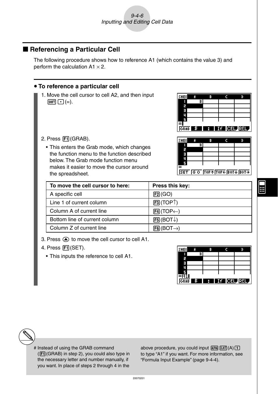 K referencing a particular cell | Casio SERIES FX-9860G User Manual | Page 464 / 603