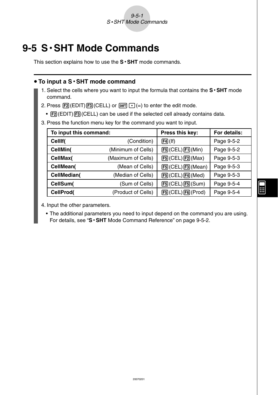 5 s • sht mode commands, Sht mode commands -5-1, Sht mode commands | Casio SERIES FX-9860G User Manual | Page 480 / 603