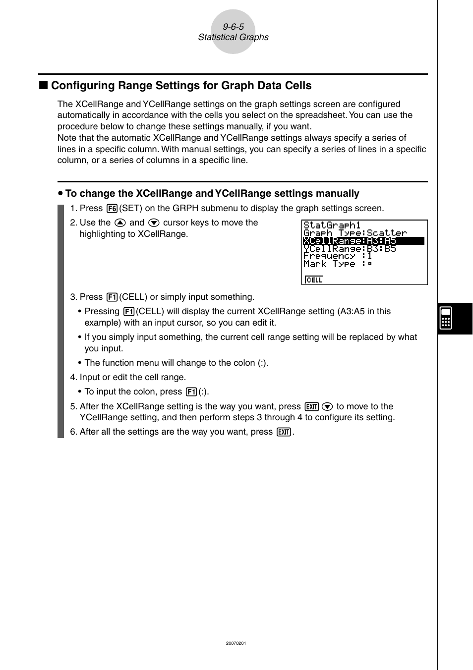 K conﬁ guring range settings for graph data cells | Casio SERIES FX-9860G User Manual | Page 488 / 603