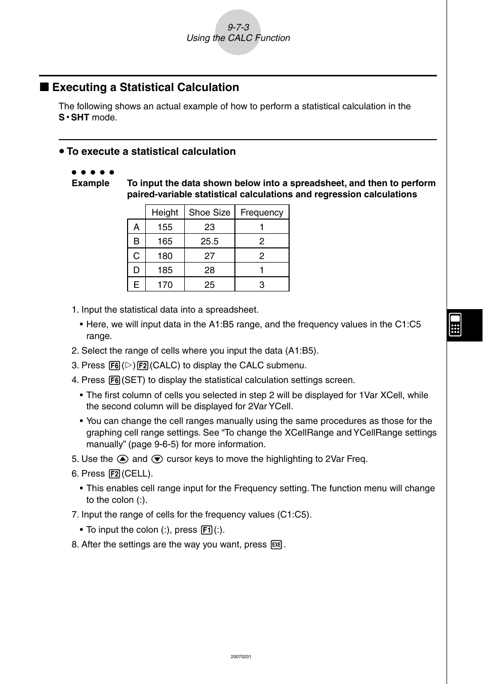 K executing a statistical calculation | Casio SERIES FX-9860G User Manual | Page 492 / 603