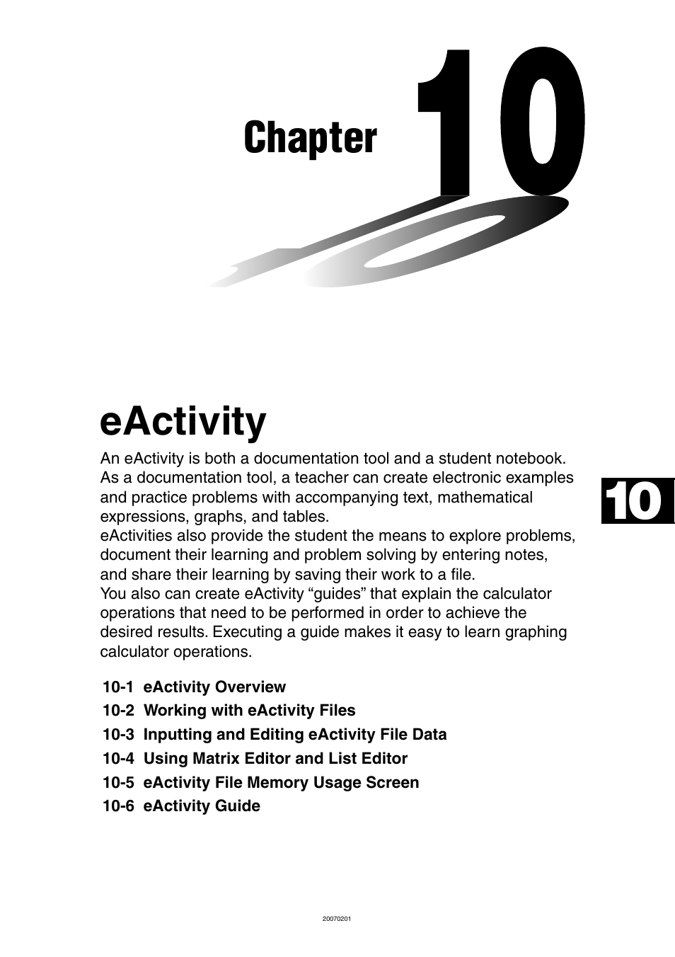 Chapter 10 eactivity, Chapter, Eactivity | Casio SERIES FX-9860G User Manual | Page 499 / 603