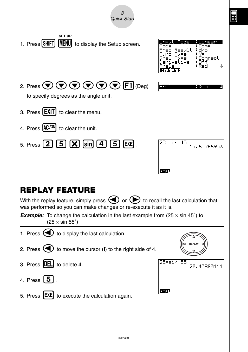 Replay feature, Cf*sefw | Casio SERIES FX-9860G User Manual | Page 5 / 603