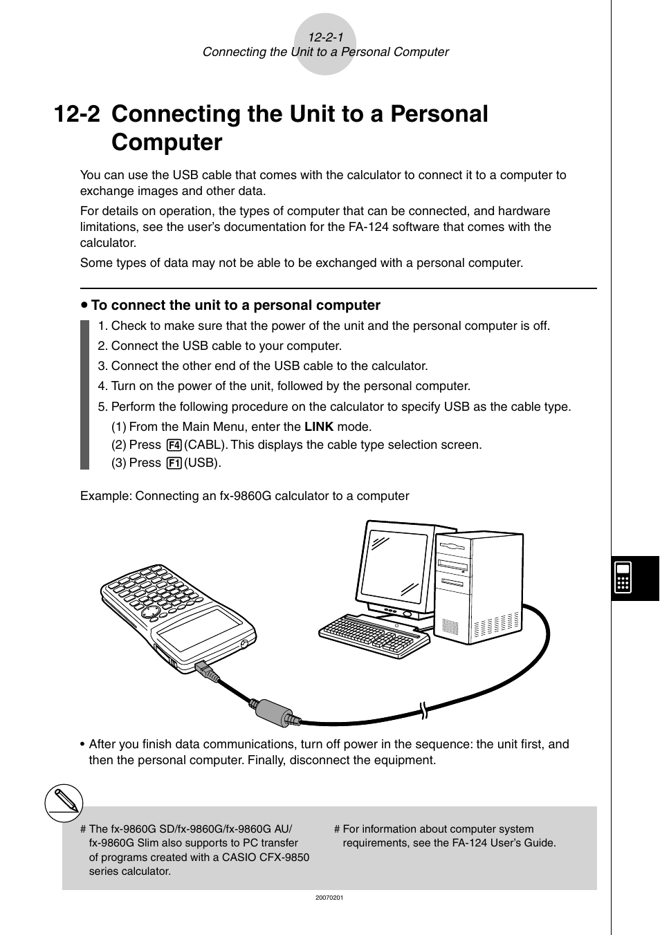 2 connecting the unit to a personal computer, Connecting the unit to a personal computer -2-1 | Casio SERIES FX-9860G User Manual | Page 561 / 603
