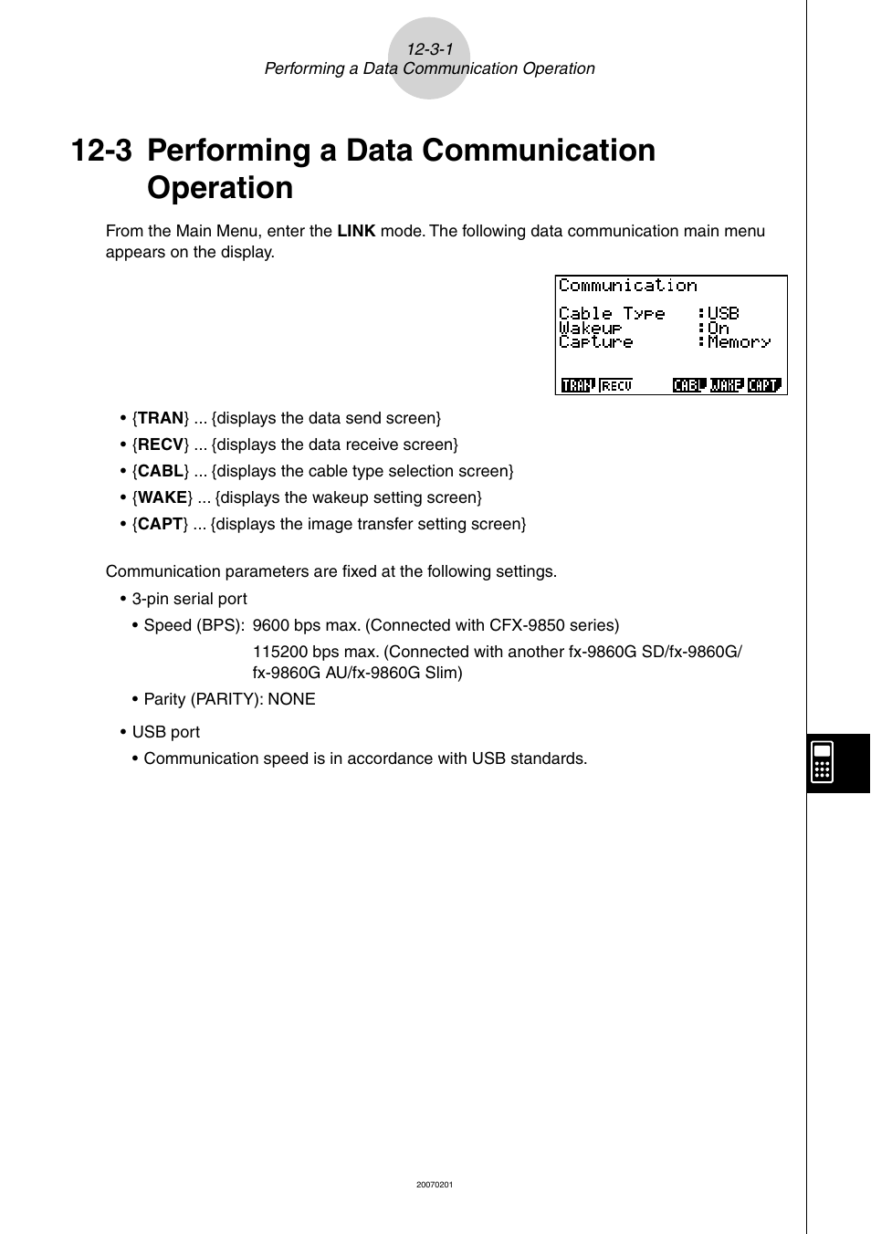 3 performing a data communication operation, Performing a data communication operation -3-1 | Casio SERIES FX-9860G User Manual | Page 562 / 603