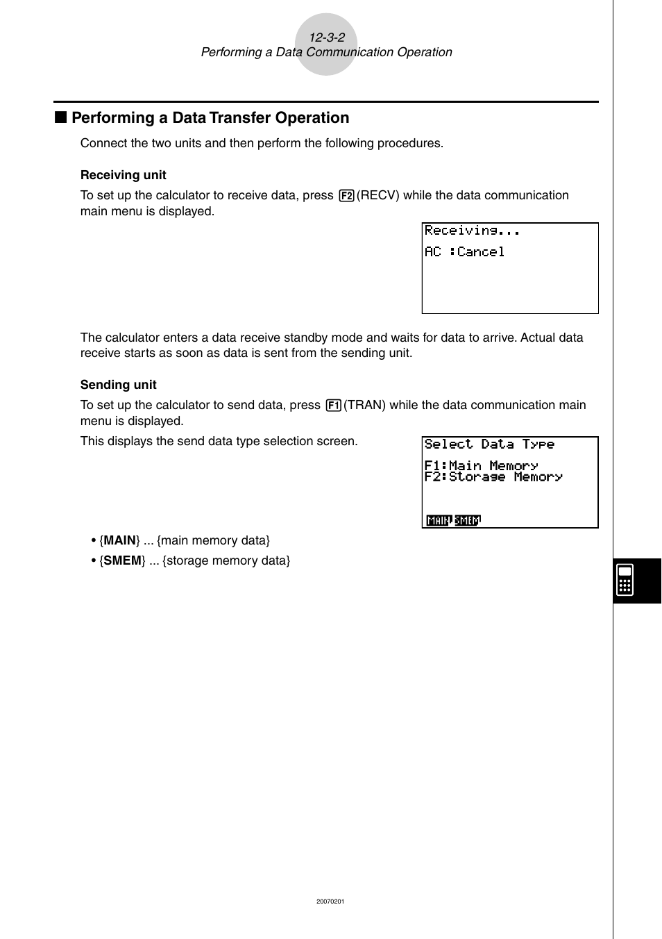 K performing a data transfer operation | Casio SERIES FX-9860G User Manual | Page 563 / 603