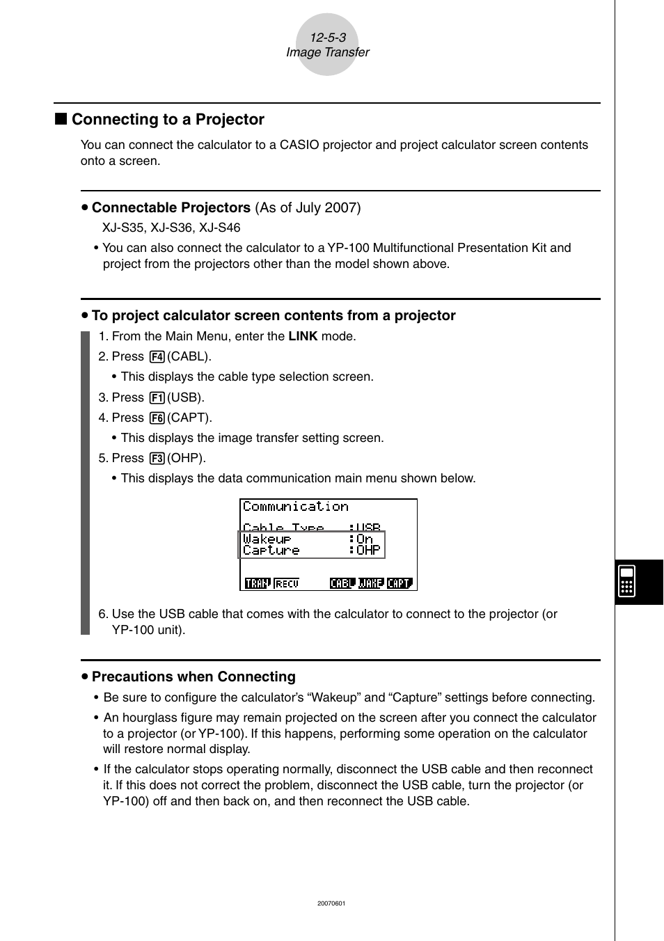 K connecting to a projector | Casio SERIES FX-9860G User Manual | Page 572 / 603