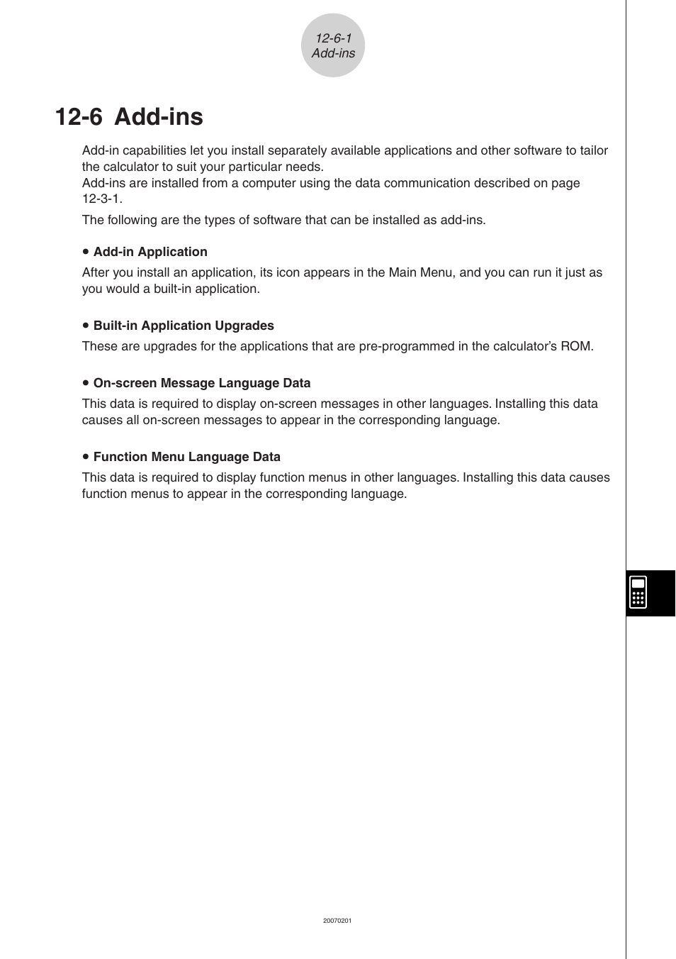 6 add-ins, Add-ins | Casio SERIES FX-9860G User Manual | Page 573 / 603