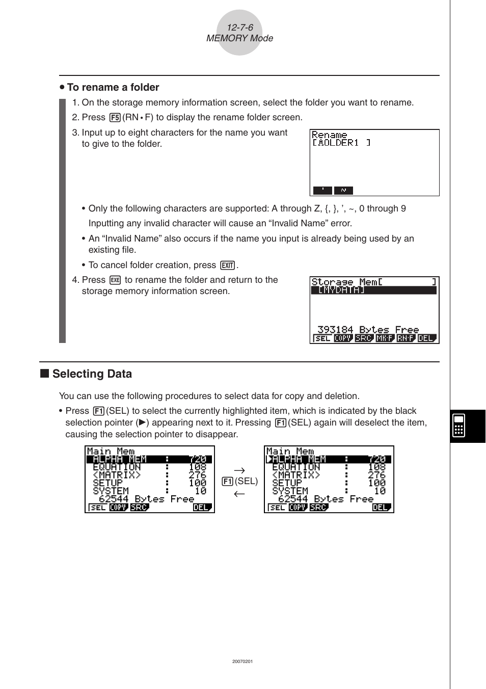 K selecting data | Casio SERIES FX-9860G User Manual | Page 583 / 603