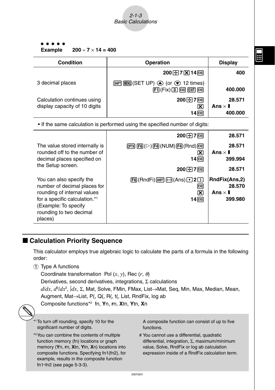 K calculation priority sequence | Casio SERIES FX-9860G User Manual | Page 70 / 603