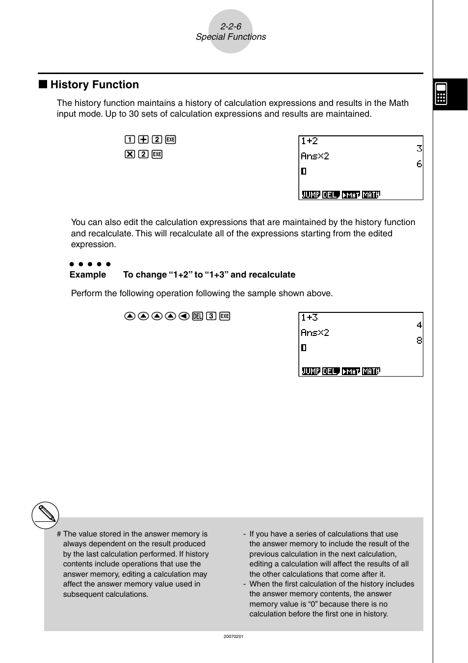 K history function | Casio SERIES FX-9860G User Manual | Page 79 / 603