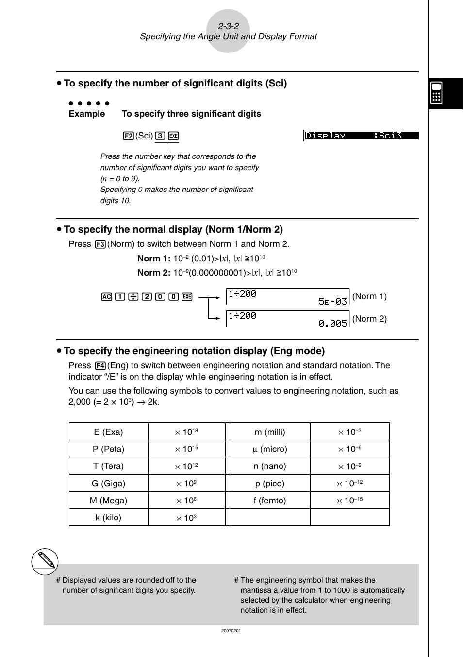 U to specify the normal display ( norm 1/norm 2) | Casio SERIES FX-9860G User Manual | Page 83 / 603