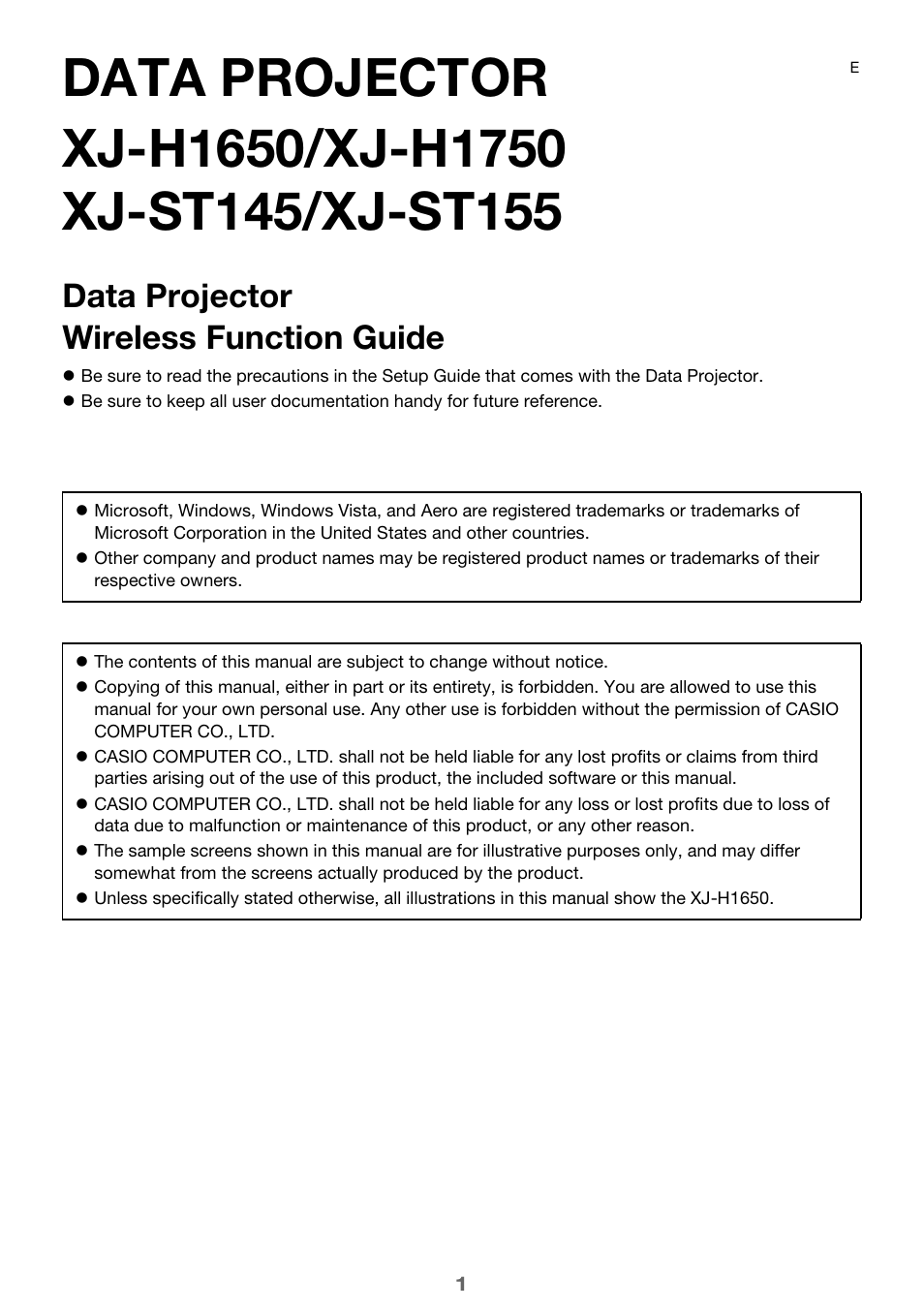 Casio XJ-ST155 User Manual | 47 pages