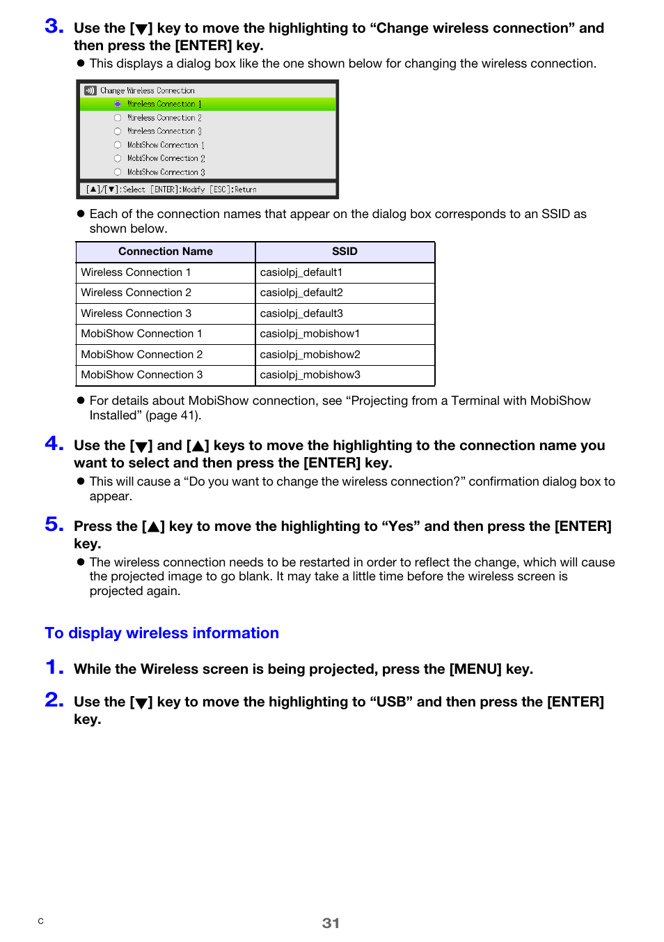 Casio XJ-ST155 User Manual | Page 31 / 47