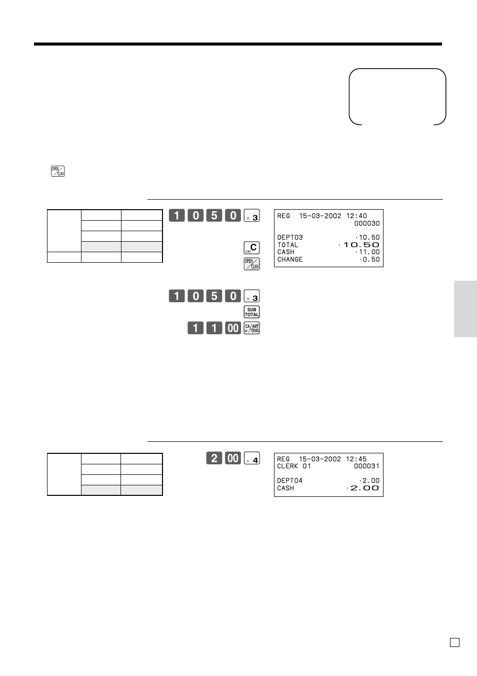 Con venient operations and setups, Registering example | Casio TE-100 User Manual | Page 59 / 88