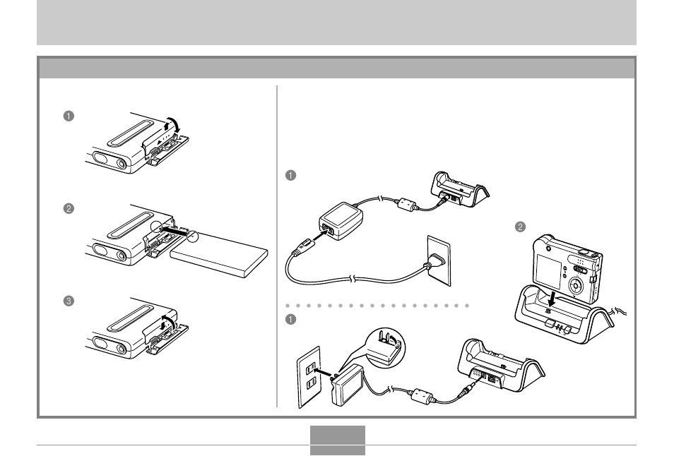 First, charge the battery, Load the battery (page 25), Quick start guide | Inlet type, Plug-in type | Casio EX-S3 User Manual | Page 15 / 154
