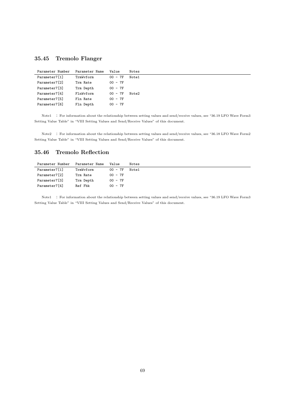 45 tremolo flanger, 46 tremolo reﬂection | Casio CTK6000 User Manual | Page 69 / 77