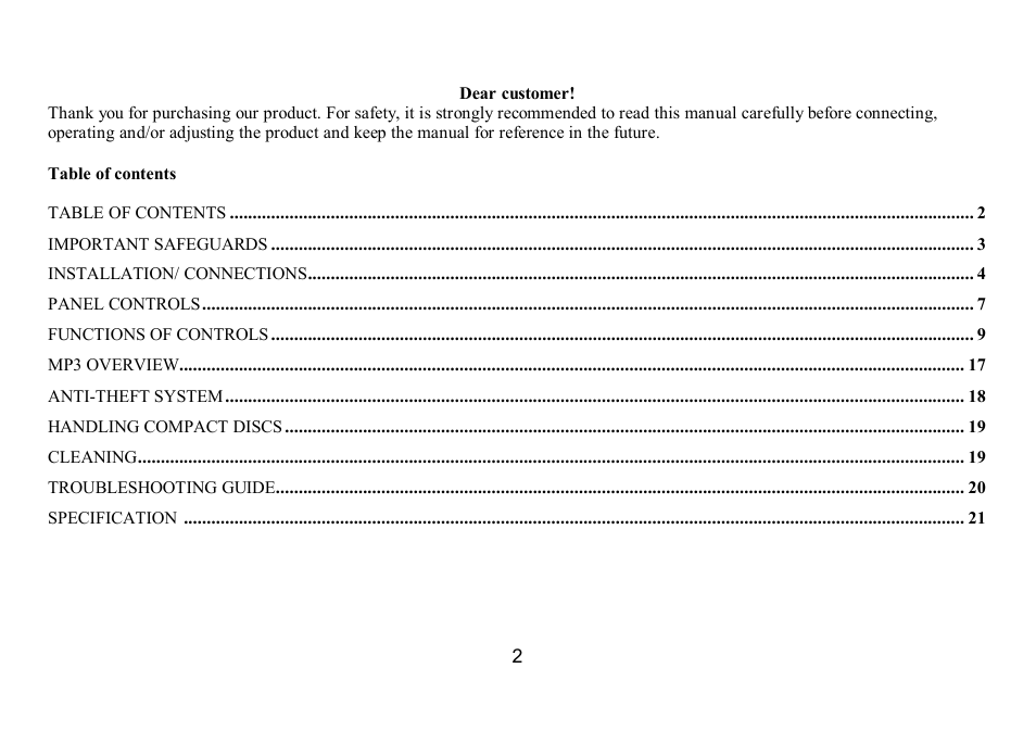 Hyundai H-CDM8035 User Manual | Page 2 / 45