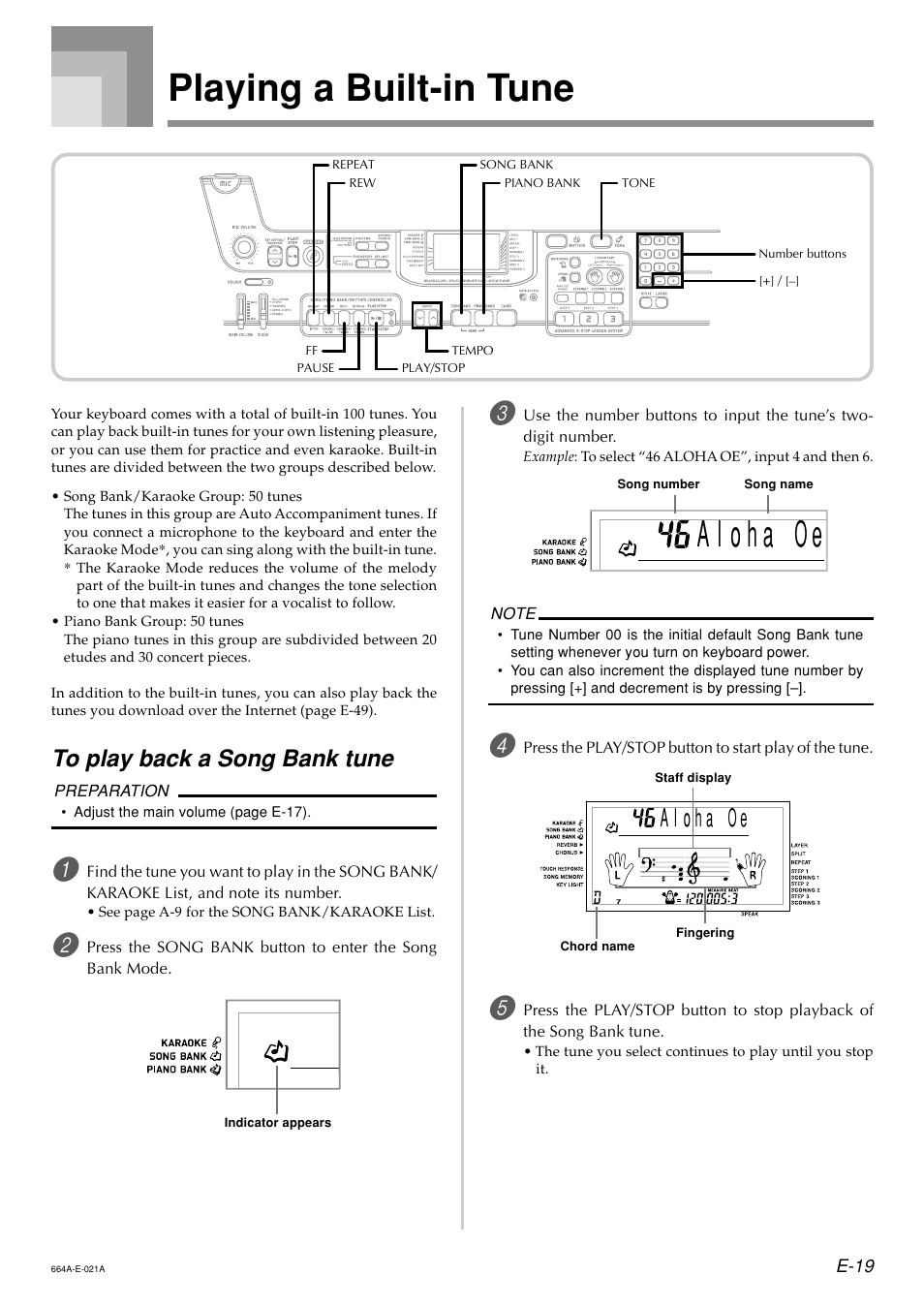 Playing a built-in tune | Casio LK300TV User Manual | Page 21 / 74