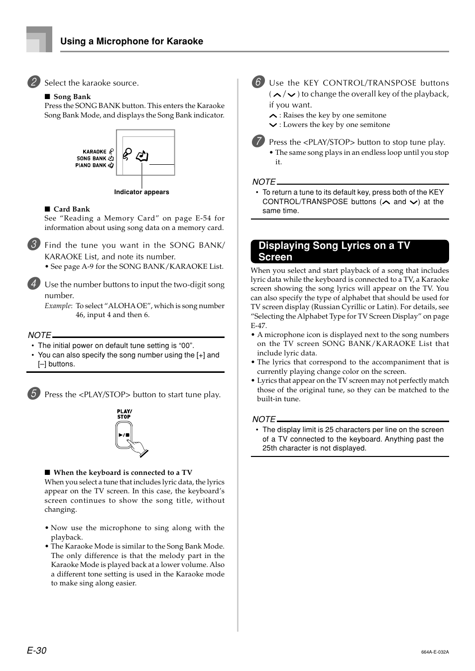 Displaying song lyrics on a tv screen | Casio LK300TV User Manual | Page 32 / 74