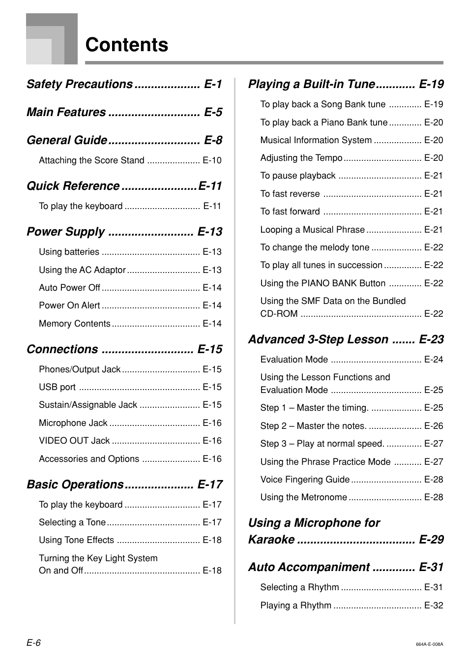 Casio LK300TV User Manual | Page 8 / 74