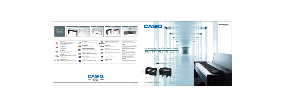 Digital piano, A new page in piano innovation, Privia | Celviano, Optional accessories, Function marks, Carrying case, Stand piano bench pedal | Casio Privia PX-730CY User Manual | Page 16 / 16