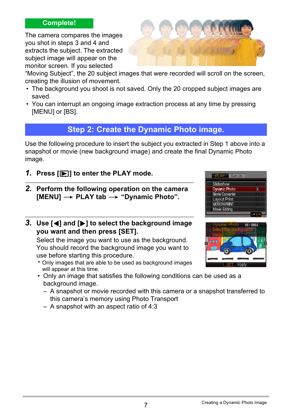 Step 2: create the dynamic photo image | Casio EXILIM EX-Z2000 User Manual | Page 188 / 195