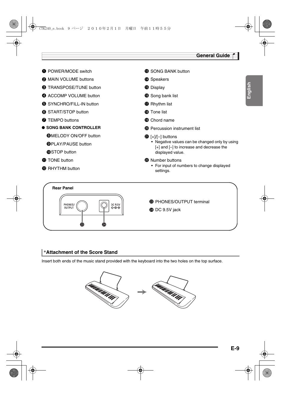 Casio CTK240ES1A User Manual | Page 11 / 46