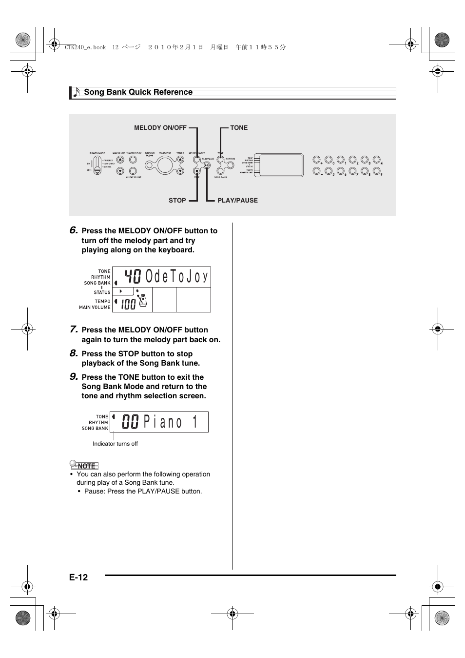 Casio CTK240ES1A User Manual | Page 14 / 46