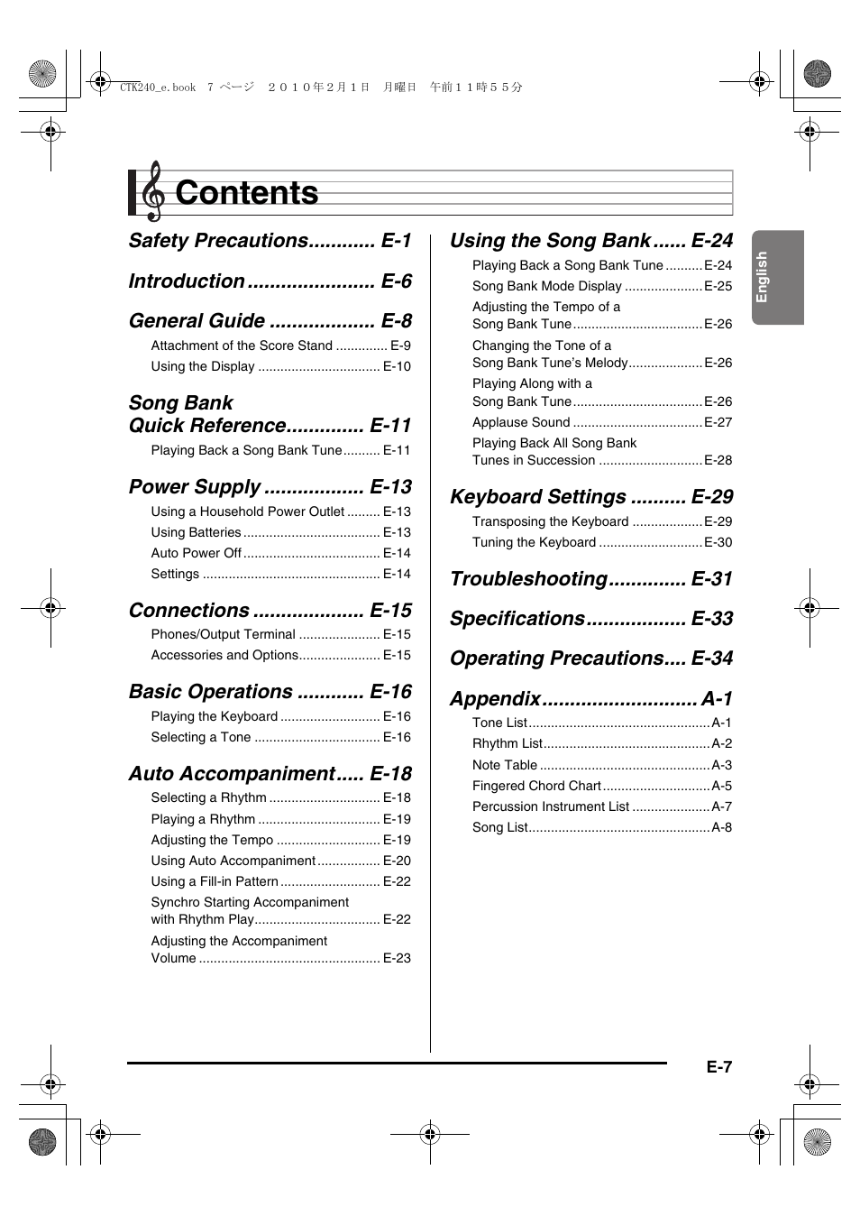 Casio CTK240ES1A User Manual | Page 9 / 46