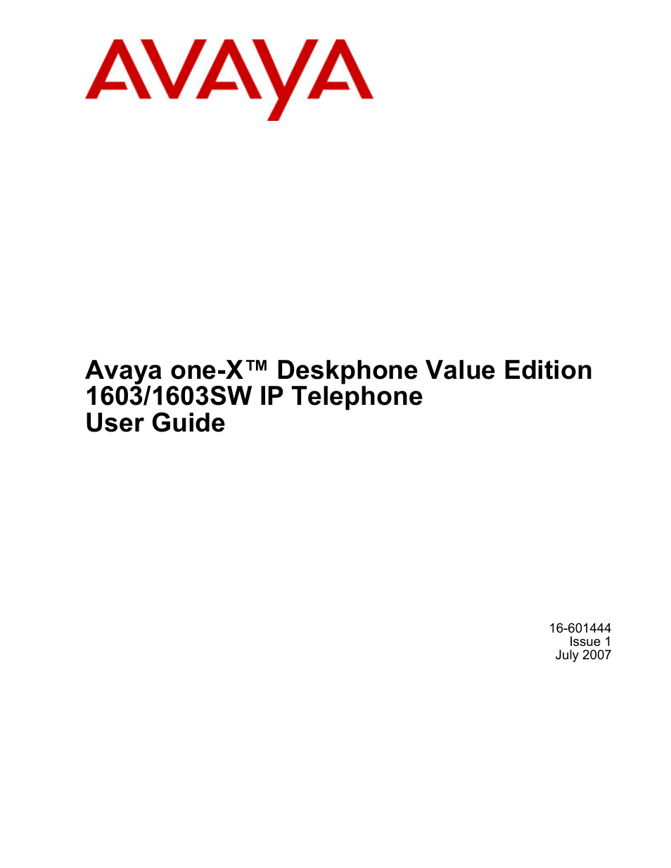 Avaya 1603SW User Manual | 16 pages