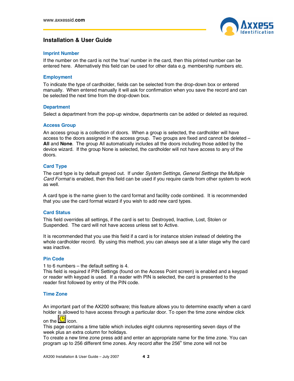 Casio AX200 User Manual | Page 42 / 118