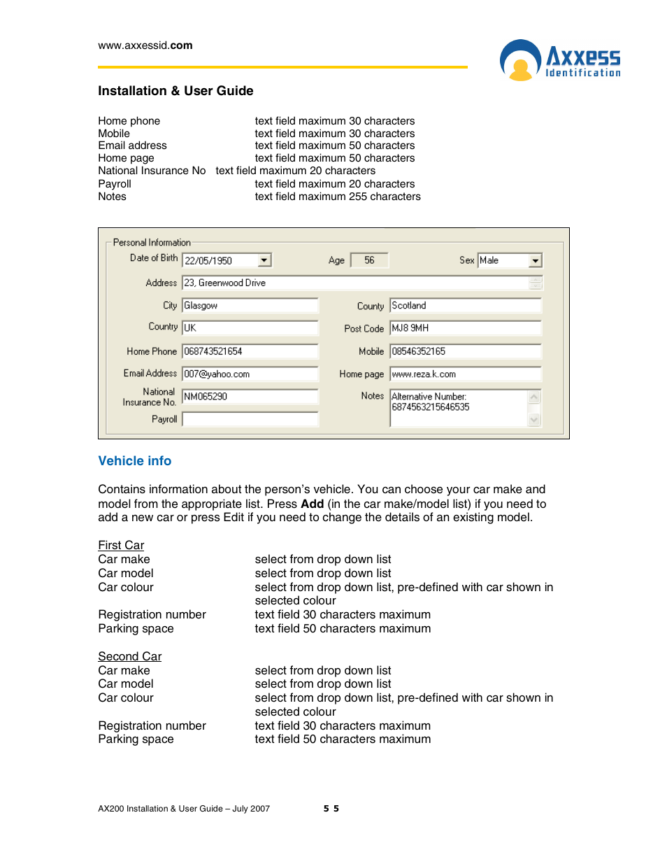 Casio AX200 User Manual | Page 55 / 118