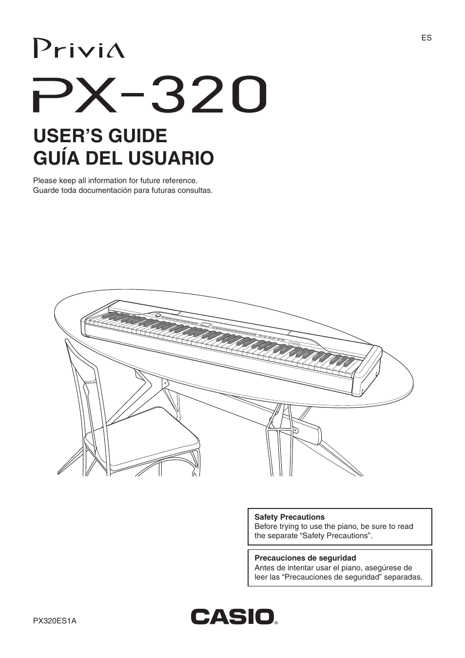 Casio keyboard PX-320 User Manual | 62 pages