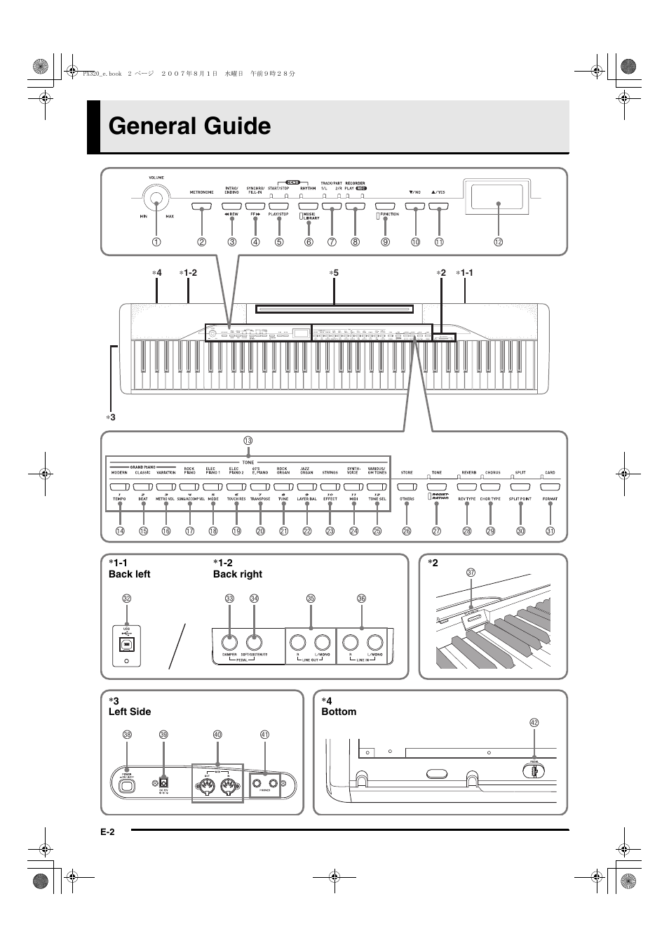 General guide | Casio keyboard PX-320 User Manual | Page 4 / 62