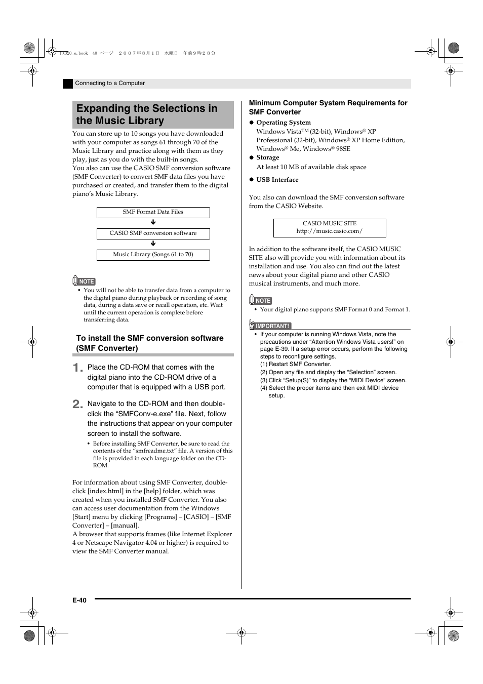 Expanding the selections in the music library | Casio keyboard PX-320 User Manual | Page 42 / 62