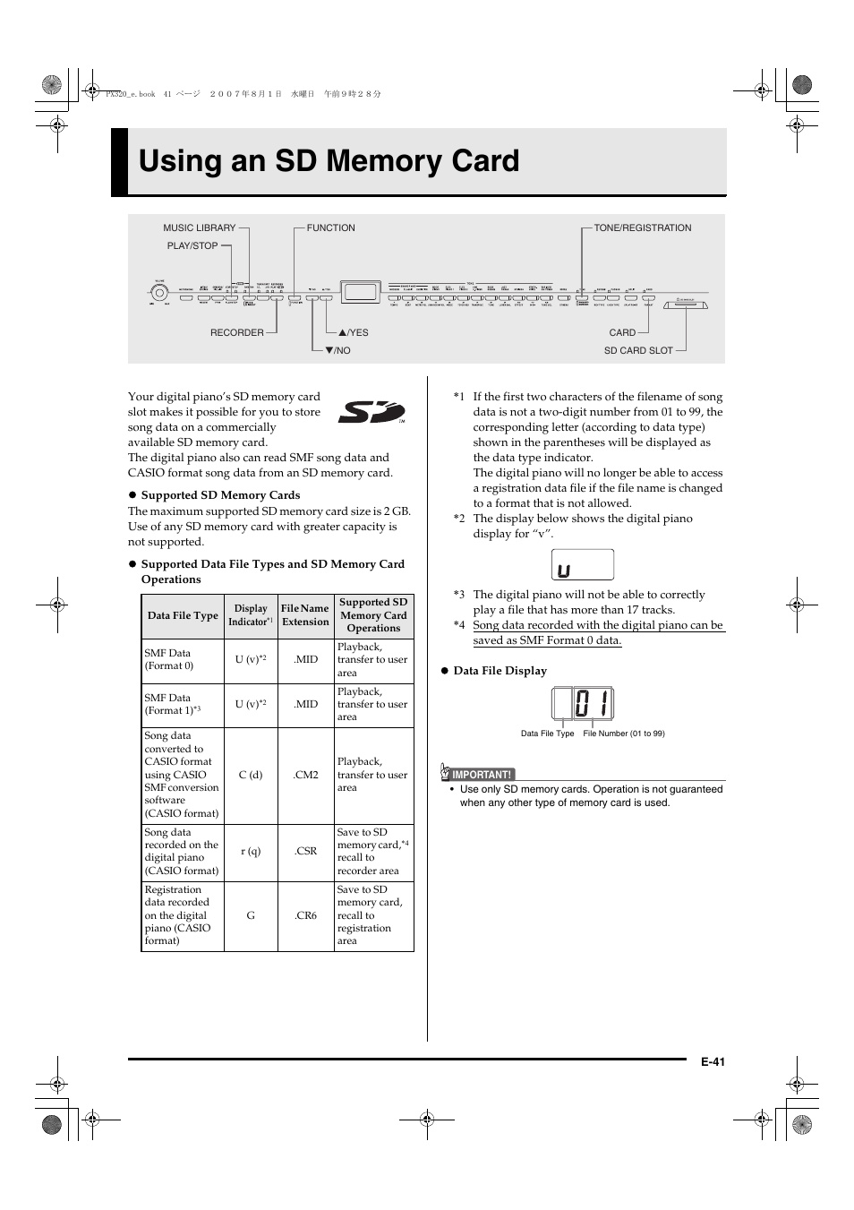 Casio keyboard PX-320 User Manual | Page 43 / 62