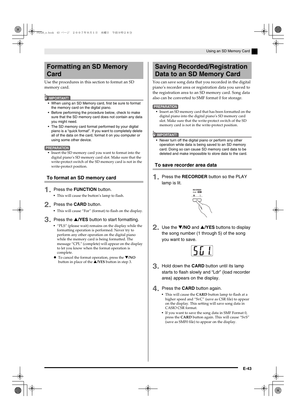 Casio keyboard PX-320 User Manual | Page 45 / 62