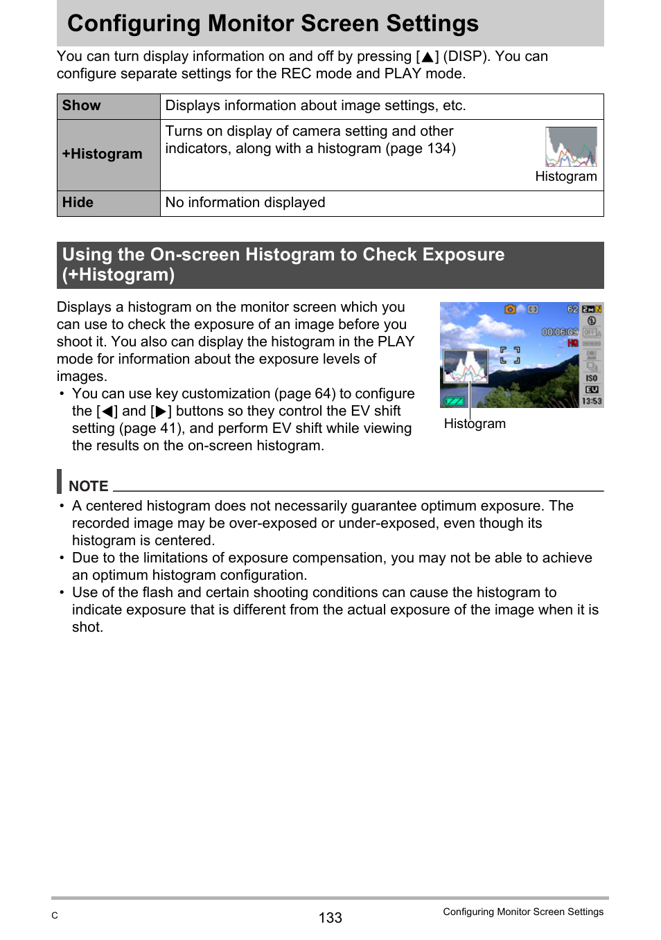 Configuring monitor screen settings | Casio EXILIM K1100PCM1DMX User Manual | Page 133 / 167