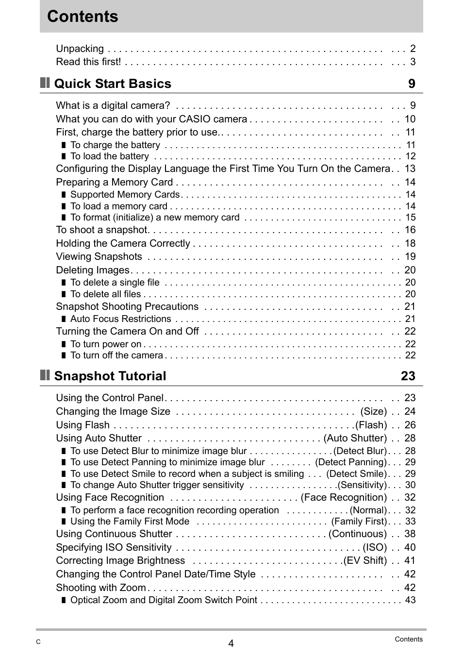 Casio EXILIM K1100PCM1DMX User Manual | Page 4 / 167