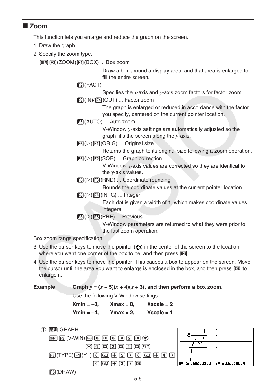 I zoom | Casio FX-9750GII User Manual | Page 111 / 402