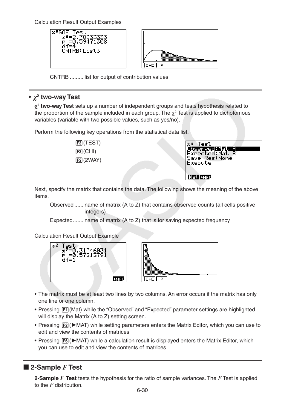 I 2-sample f test | Casio FX-9750GII User Manual | Page 170 / 402